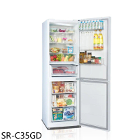 聲寶【SR-C35GD】350公升雙門變頻玻璃冰箱(含標準安裝)(7-11商品卡700元)