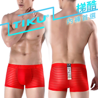 TIKU梯酷 - 超透氣雙面料 網紗棉平口男內褲 - 紅色 (RN1282)