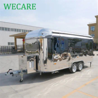 WECARE Mobile Snack Bar Concession Catering Kitchen Trailer Stainless Steel Airstream Remorque Fast Food Truck with Full Kitchen