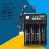 1/2/4 Slots AC 110V/220V 18650 Battery Charger Black For 14500 14650 16650 18350 18500 18650 3.7V Rechargeable Lithium Batteries