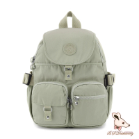 【冰山袋鼠】時光旅人 - 知性加大款附插袋後背包 - 抹茶綠(B0015-MG)