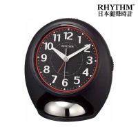 【RHYTHM 麗聲】現代造型超響鬧鈴自動調節音量鬧鐘(夜空黑)