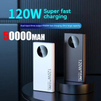 50000mAh Powerbank 120W Super Fast Charging Ultralarge Capacity Digital Display Portable Power Bank For iPhone Samsung Huawei