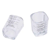 2pcs Glass Square Cup with Scale 60ml Espresso Oz. Cup Roaster Measuring Cup Double Metering,Glass Measuring Cup
