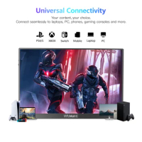 New 120hz Gaming Travel External Second PC Screen with Aluminum Stand, Colorful 16inch Type C Portable Monitor for Laptop Xbox