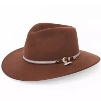 100% Austrian Wool Felt Hat ,UV protection Wetern Cowbay Foldable Cap, Fine Silver Decoration Fedoras Hats