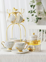 moyyo英式下午茶茶杯陶瓷玻璃花茶具套裝水果蠟燭加熱茶壺帶過濾