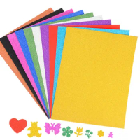 10pcs 80gsm A4 Gold Flash Card Kindergarten Handmade Diy Embossed Paper Mix Color Glue Stamping Cardborad