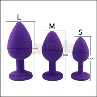 Butt Plug Permata Diamond 3 Size Dilator Silikone Penyumbat Anal SEDANG