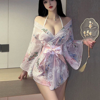 免運 保密出貨 情趣服飾 新款性感睡袍印花漢服復古日系和服甜美蝴蝶結純欲風睡裙情趣內衣 【本商品含有兒少不宜內容】