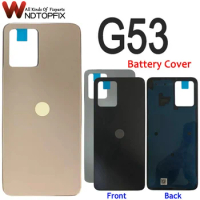 6.5" Battery cover For Motorola Moto G53 Back Battery Cover Housing Rear Door Panel Case New For Moto g53 XT2335-2 Battery Cover