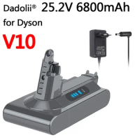 New Dyson SV12 6800mAh Replacement battery for Dyson V10 battery V10 Absolute V10 Fluffy cyclone Battery charger 100Wh