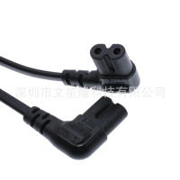 8 Characters Male Female Power Extension Cable Dual Female Elbow Splitter C8-2*C7A Printer Small Des