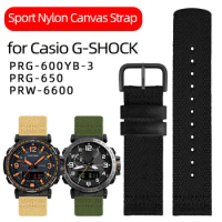 24mm Sport Nylon Canvas Strap for Casio G-SHOCK PRW-6600 PRG-600YB PRG-650 GA2000 Men Replacement Waterproof Watch Band Bracelet