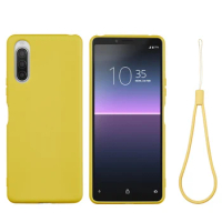 For Sony Xperia 1 II/ 5 II /10 II Soft silicone Back Case Shockproof Colorful Cover with Strap