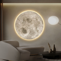 (HOT) บ้านทาสีห้องนั่งเล่นแขวนภาพวาดดวงจันทร์รอบทางเข้า led โคมไฟบรรยากาศส่องสว่างภาพวาดโคมไฟจิตรกรรมฝาผนังห้องนอนที่สร้างสรรค์