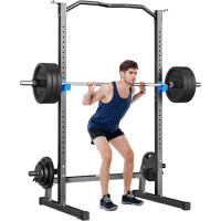 Power Rack Squat Rack Cage with Pull Up Bar,Adjustable Power Cage Exercise Squat Stand with Barbell Rack Weight Plate Storage