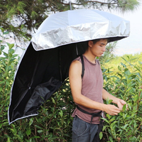 釣魚傘采茶傘可背式遮陽傘超輕頭帽傘戶外防曬創意晴雨傘傘 WD 【麥田印象】