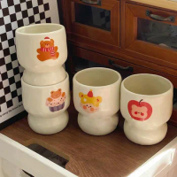 Cartoon Ceramic Mug Exquisite And Cute Bear Girl Apple Design Suitable For Coffee Breakfast Milk Office Home Tea Cup