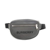 BURBERRY 巴寶莉 經典英文字母印花尼龍腰/胸包 (灰色)