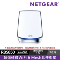 【NETGEAR】NETGEAR Orbi AX6000 三頻 WiFi 6 Mesh 延伸衛星RBS850 注意本產品無法單獨使用