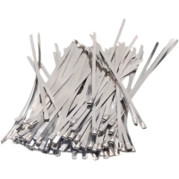 100PCS/LOT W4.6mm*500MM 304 STAINLESS STEEL ZIP CABLE TIES LOCKING TIE WRAP