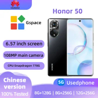 Honor 50 Smartphone 5G Global ROM 6.57 inch 108MP Camera 128GB/256GB ROM Mobile phones Android Google Play used phone