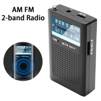 R06 Portable AM FM Radio AM FM 2-band Stereo Pocket Mini Radio Built-in Antenna Radio Manual Channel Selection for Elderly