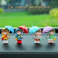 4PCS Cute umbrella girl car doll car center console decoration car interior accessories car interior ornaments couple gift