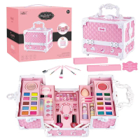 Make Up Bag Unicorn Alat Rias Anak Fungsi Real Children Pretend Play Glamour Beauty Bag Hadiah Ulang
