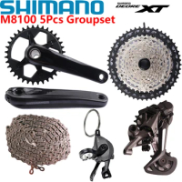 SHIMANO DEORE XT M8100 12s Groupset 32 34 36 170/175 crankset Shifter Rear Derailleur Chain Cassette MTB bike 1x12-Speed 51T