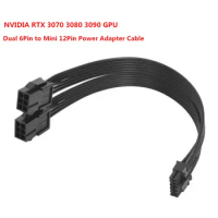 20cm Mini 12Pin to Dual 6Pin GPU PCIE Splitter Graphics Card Power Adapter Cable for NVIDIA RTX 3070 3080 3090 GPU