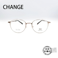 ◆明美鐘錶眼鏡◆ CHANGE鏡框/文青圓形銀色框-可加隱藏式前掛/S-218/COL.C.38S/韓國製