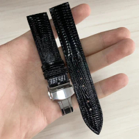 Black Brown Lizard Grain Calf Skin Leather Watch Bands 12 14 16 18 20 22 24mm Watch Strap for Movado Belt Bracelets