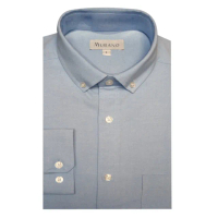 【MURANO】休閒牛津長袖襯衫-藍條(台灣製、現貨、牛津、條紋)