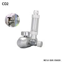Aquarium CO2 regulator, aquarium aluminum alloy simple single pressure gauge regulator, aquatic plant CO2 equipment accessories