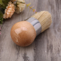 Round Chalk Paint Wax Brush Furniture DIY Painting Waxing Tool Ergonomic Handle Natural Bristle Brushes Easy to Use