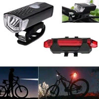 Satu Paket 2in1 Lampu Sepeda LED Light Depan dan Belakang Rechargeable Anti Air