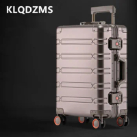 KLQDZMS Luggage Travel Bag Full Aluminum Magnesium Alloy Boarding Box Business Trolley Case Universal Wheel Rolling Suitcase