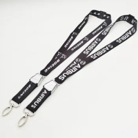 Black Airbus Boeing Keyring Aircraft Airplane Buckle Lanyard Pilot Crew's ID Card Holder Snap Clasp Clip Ring Sling String Gift