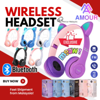 NEW Bluetooth Headphone Wireless Cat Ear Headphone Colorful LED Headset RGB Cat Ear Headset Stereo F