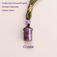 Chinese Style Natural Crystal Custom Name Stamp For Teacher Student Friends Chinese English Korean Japanese Name Seal With Box