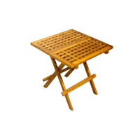 【吉迪市柚木家具】柚木摺疊方桌 UNC8-01(桌子 餐桌 野餐 復古 可折疊)