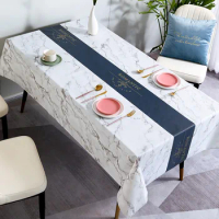 Modern Marble Printing Rectangular Tablecloth for Table Wedding Decoration Waterproof Dining Tables Tablecloth Party Decoration
