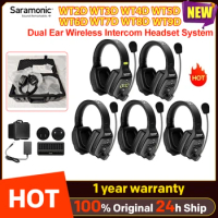 Saramonic Witalk WT5D Full Duplex Wireless Intercom Headset Communication System Headsets Microphone Team Group Boat Headphone