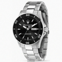 【MASERATI 瑪莎拉蒂】MASERATI手錶型號R8823100002(黑色錶面黑錶殼銀色精鋼錶帶款)