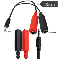 3.5mm Male To Dual 6.35mm Female Audio Cable 3.5 1/2 (1 Male To 2 Female) 3.5 Small Three Core To Dual 6.35