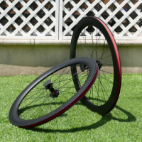 Ultra Light Clincher Wheelset 60mm Full Carbon Road Cyclocross Bike Wheelset Disc Brake Thru Axle Front 100*12mm / Rear 142*12m