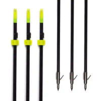 Free shipping GPP 32 inches Black Shaft Hunting Bowfishing Arrows with Broadhead 6PC/PK