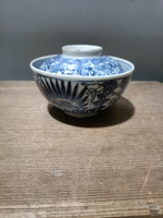 日本回流瓷器古董清代老青花蓋碗茶碗清代老瓷器真品。明治時期老1167